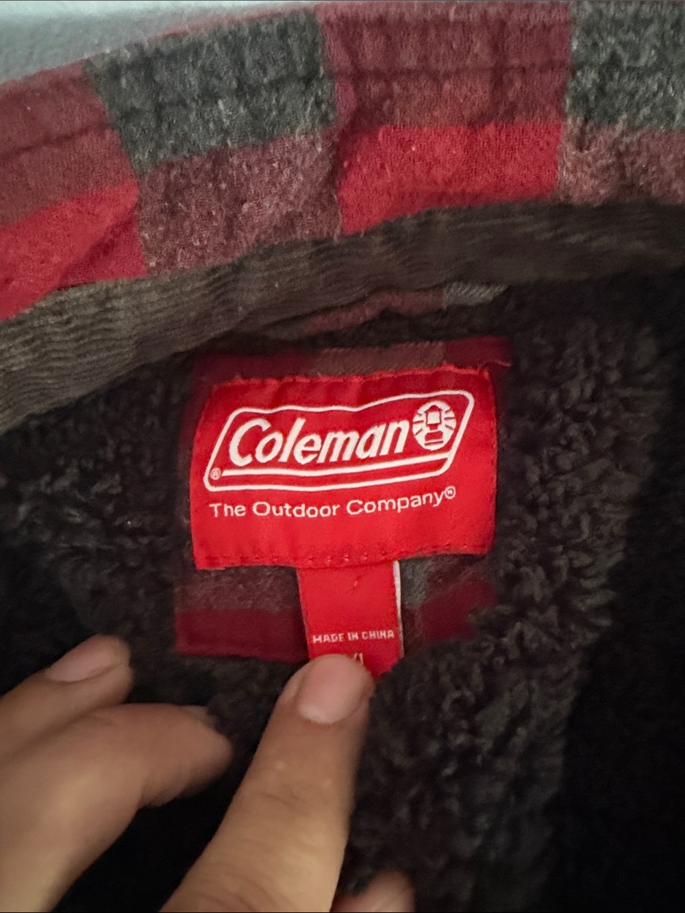 Coleman Red and Dark Gray Plaid-Lined Jacket